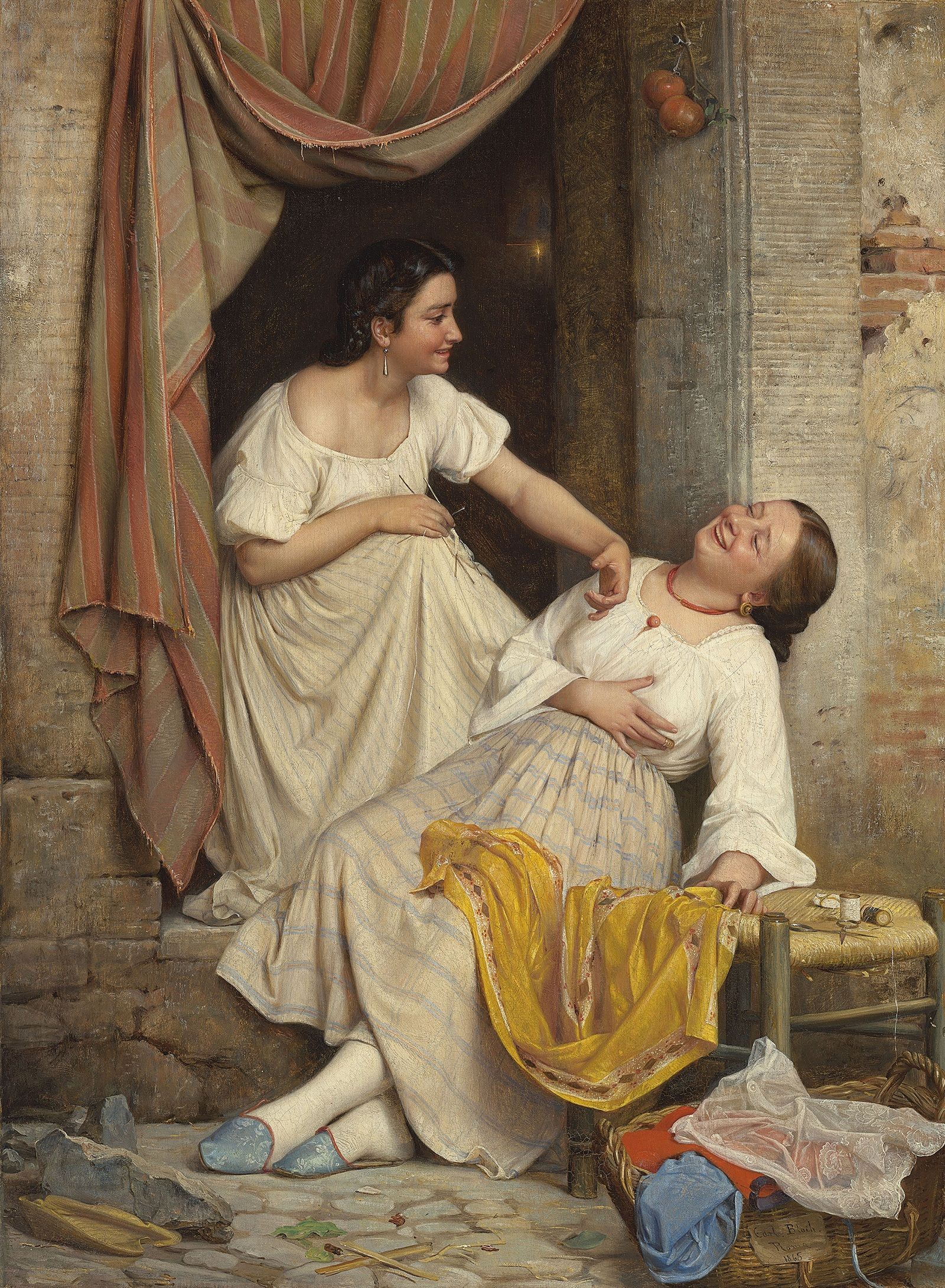Zwei lachende Mädchen © Carl Bloch
